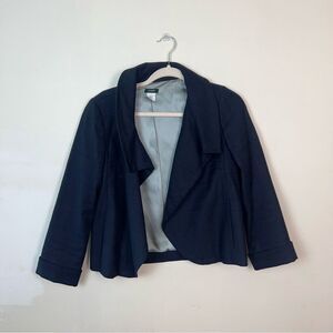 J.Crew Women Size 4 Navy Blue One Button Jacket Long Sleeve No Stretch